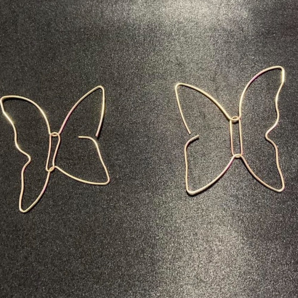 Gold butterfly earrings